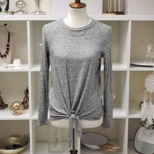 Soft Long Sleeve Front Tie Top
